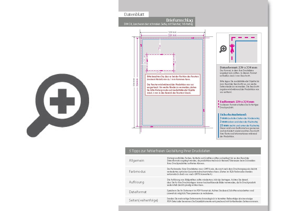 Product Bild briefumschlag_din_c4_(lasche_an_der_schmalen_seite)__haftklebend_mit_fenster__einseitig_1_0_schwarz-_wei___bedruckt