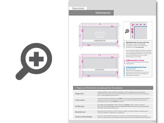 Product Bild visitenkarten_quer_5_5_farbig_85_x_55_mm_mit_einseitigem_partiellem_uv-lack___beidseitig_bedruckt_(cmyk_4-farbig_+_1_pantone-sonderfarbe)